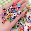 Ojo de Diablo de Resina Redondo Plano Rayas Arcoíris Cuentas Sueltas para Pulsera Hecha a Mano DIY Collar Accesorios de Joyería Materiales