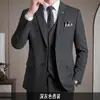 Conjunto de traje de hombre de doble botonadura, conjunto profesional de dos piezas para vestir formal de negocios, traje casual estilo coreano, chaqueta de boda para novio