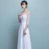 Vestido Blanco de Malla Elegante para Banquetes y Damas de Boda, Moldeador y Estilizado, Nuevo Modelo 2026 para Exámenes de Arte y Recitales de Piano