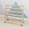 Estante de Madera Maciza para Toallas de Guardería con Ruedas Lindo Dibujo Animado Estante de Almacenamiento Móvil Estante de Almacenamiento para Educación Temprana Puede