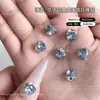 Decoraciones para Uñas Color Rojo Rosa con Brillantes Diamantes K9, Sin Base, Diamantes Apilados Hechos a Mano, Arte de Uñas de Caramelo Colorido