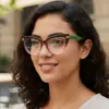 Gafas de Moda Europeas y Americanas Nuevas Estilo Ojo de Gato Versátiles Retro Anti-Luz Azul Lisas Diseño Simple Adecuadas para Lentes de Prescripción Monturas de Gafas Transfronterizas
