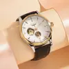 LONGLUX Longlex reloj impermeable para hombre de piel de alta gama automático mecánico popular fabricantes de relojes para hombre al por mayor