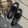 Mocasines de Piel de Vaca para Mujer Zapatos Pequeños de Cuero Hechos a Mano 2026 Nuevo Estilo Slip-ons para el Trabajo Estilo Retro Británico Zapatos de Tacón Grueso