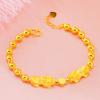 Pulseira de ouro dupla simples do Vietnã pulseira de casal de ouro falso pulseira de ouro duro 3D imitação banhada a ouro cobre ouro masculino e feminino