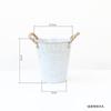Vaso de flor de lata branco antigo vintage corda de cânhamo orelha dupla mão de ferro barril de flor de ferro conjunto decorativo de vasos para flores plantas verdes atacado