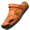 Sandalias de Talla Grande para Hombre de Primavera y Verano Transfronterizas, Zapatos de Playa de Cuero Genuino de Moda para Hombre, Sandalias Casuales, Zapatos para Hombre, Zapatos Cosidos a Mano