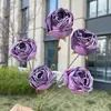 5 Cabezas de Rosas Románticas con Bordes Tostados, Flores Artificiales, Flores Falsas para Boda y Decoración del Hogar, Venta al por Mayor
