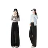 Pantalones de Maternidad para Otoño e Invierno 2025 Estilo Nuevo, Pantalones de Pierna Ancha No Ajustados para el Embarazo, Pantalones Cálidos Forrados de Polar para Usar en Invierno