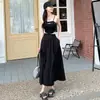 Falda Larga de Cintura Alta Estilo Coreano para Mujer, Primavera y Verano, Textura Delgada, Elegante, Cubre Cadera, Adelgazante, Longitud Media, Falda de Paraguas Línea A