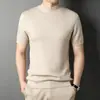 Nuevo Suéter de Punto de Color Sólido de Cuello Alto Delgado para Hombre, Suéter Básico de Manga Larga para Hombre Joven, Ropa para Hombre