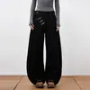 Pantalones vaqueros únicos y sofisticados con hebilla de avión, unisex, vintage, largos hasta el suelo, hip-hop, de corte holgado