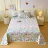 Conjunto de Colcha Matelassada e Fronhas de Algodão Lavado Veludo Leite de Alta Densidade para Uso Doméstico, Lençol Quente e Espesso Conjunto de Duas Peças para Estudantes