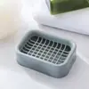 Suporte de Sabonete Drenante de Camada Dupla Caixa de Sabonete de Plástico Grade Bandeja de Sabonete para Banheiro Suporte de Sabonete para Banheiro Doméstico