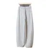 Pantalones de pierna ancha, sueltos y curvos, de cintura alta, a medida, súper elegantes, estilo "old money" para mujer, nuevos pantalones negros de pierna ancha para el trabajo de primavera/otoño