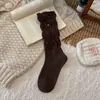 Zapatos Shang Calcetines de Algodón Mujer Primavera Otoño Calcetines Fruncidos Acolchados Mujer Estilo Coreano Ins Diseño de Botón Sentido del Diseño Tejido Estilo Miu Calcetines de Media Pantorrilla