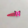 Grampo de Cabelo Colorido com Borboleta Brilhante Novo Produto Transfronteiriço Elástico de Cabelo Grampo de Cabelo Par de Presilhas para Cabelo Infantil e de Menina Presilha para Franja Joia para Cabeça