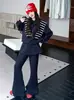 Conjunto de Roupa de Outono para Meninas 2026 Nova Moda em Roupas para Meninas Maiores, Conjunto de Duas Peças com Moletom e Calça Wide Leg para Primavera e Outono