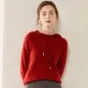 Sudadera con capucha de punto estilo coreano, tejido acanalado, suelta, adelgazante, para otoño e invierno, engrosada, cálida, de cachemira, para mujer