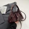 Bolsa Feminina, Bolsa Feminina, Bolsa Balde Plissada da Moda, Bolsa de Ombro Casual Simples Nova de Inverno para Mulheres, Bolsa Feminina Estilo Coreano