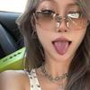 Gafas de sol Diamante sin montura europeas y americanas para mujer, personalidad retro estilo Milenio, chica hot, gafas Y2K, moda, gafas de sol con caja, marea-