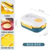 Lonchera Estilo Japonés, Caja Bento Simple con Compartimentos, Apta para Microondas, Lonchera Especial para Oficinistas, Caja para Ensalada de Estudiantes, Reduce la Grasa y Previene la Transferencia de Olores