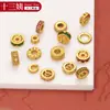 Accesorios Chapados en Oro que Conservan el Color Joyería DIY Oro Antiguo Microincrustado Circonita Circonita Colorida Cuentas Espaciadoras para Pulseras Tejido Piezas Espaciadoras