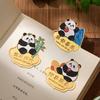 Lindo creativo panda marcador de metal estudiante lectura Marca página clip moda nacional recuerdo marcador de panda al por mayor