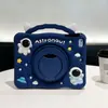 Funda protectora plana de astronauta linda para iPad mini 45 con soporte portátil, oreja estéreo iPad 5