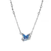 Collar de Mariposa Azul Hielo para Mujer Lujo Ligero Versátil Estilo Ins Colgante de Circonita Azul Cadena para Clavícula de Mariposa Azul Fresco Elegante