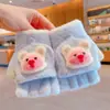Luvas de Meio Dedo para Bebê Outono e Inverno Bebê Quente Dobráveis Tricô com Dedos de Fora Menina Dedo Desenho Animado 2024 Novo