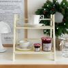 Rack de Armazenamento de Xícaras de Rattan Estilo Creme Porta-Copos Prateleira de Armazenamento de Diversos de Mesa Multicamadas Dormitório Cozinha Rack Adequado