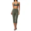 Nuevo conjunto de yoga Zechuang para mujer, sujetador deportivo de alta gama, pantalones ajustados de secado rápido de cintura alta de longitud media, ropa de yoga para mujer 8793