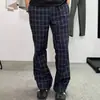 ¿Por qué es así? Pantalones Cuadros Retro Americanos Vintage para Hombre, Pantalones Ligeramente Acampanados Scimitar, Pantalones Casuales Rectos Sueltos