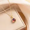 Collar de Zirconia Exquisita Microincrustada Versátil de Lujo Ligero Europeo y Americano para Mujer Cadena de Clavícula Simple de Moda para Celebridades de Internet Accesorios