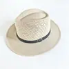 Sombrero de Moda de Verano para Mujer Estilo Británico, Sombrero de Sol de Lino con Remaches, Fedora de Paja Moderno para Hombre