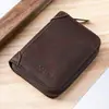 Nova carteira masculina curta estilo sanfona em couro PU, porta-cartões de grande capacidade, porta-cartões casual