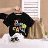 Ropa de Verano de Moda para Niños Celebridad de Internet 2025 Verano Lindo Flor Inglesa Cachorro Estéreo Dibujos Animados Bebé Manga Corta Conjunto de Dos Piezas
