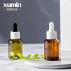 Xumin Packaging - Botella de vidrio para cosméticos, con hombro oblicuo, para té verde encurtido, gotero, 30 ml, solución/esencia original embotellada