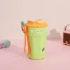 Caneca de Café Divertida com Cordão Caneca Térmica Aço Inoxidável 316 Portátil para Estudantes Desenho Animado Presente Personalização Copo de Água para Viagem