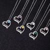 Colar com letra simples e elegante feminino Moda Corrente de clavícula com incrustação de diamante Colar de Dia das Mães presente Colar feminino
