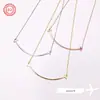TV Coreana Andar de Cima Mesmo Estilo S925 Prata Elegante Duplo em Forma de T Gonal Sem Diamante Grande Rosto Sorridente Colar Corrente de Clavícula da Moda