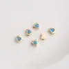 Chapado en Oro de 14K que Conserva el Color, Incrustaciones de Circonita Roja, Circonita Verde, Cuentas Cuadradas, Cuentas Separadoras de Corazón, Hueso de Cintura Pequeña, Cuentas Tubulares Largas, Accesorios de Cuentas