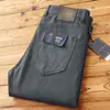 Calça comprida clássica de cinco bolsos para primavera e outono, corte reto solto, calça casual masculina de luxo leve de alta qualidade