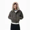 Chamarra acolchada de invierno cálida Magic Bear, diseño de oso de montaña, cuello de piel sintética, chamarra acolchada de camuflaje, abrigo acolchado estilo callejero americano para hombre