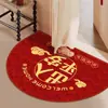 Nueva Alfombra Roja Festiva Semircircular Estilo Chino para Entrada de Año Nuevo, Alfombra Antideslizante para Recibidor, Alfombra Roja