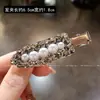 Exquisito y Lujoso Pasador de Perlas para el Cabello para Mujer, Estilo Nuevo con Pedrería, Pinza de Pato en Forma de Pala para Cabello Suelto, Pinza Lateral con un Toque de Alta Gama