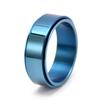 Pulsera de acero de titanio de 8 mm de ancho, giratoria, lisa, anillo antiestrés para novio, joyería para hombre con grabado láser ins