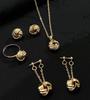 Arete de Nudo Metálico Estilo Cool Transfronterizo para Mujer Ins Lujo Ligero Distintivo Geométrico Círculo Collar Arete Tachuela Anillo