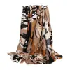 Comércio exterior transfronteiriço inverno tingimento à mão estampa floral cachecol quente espessado com toque de algodão linho, cachecol e xale estampados atacado